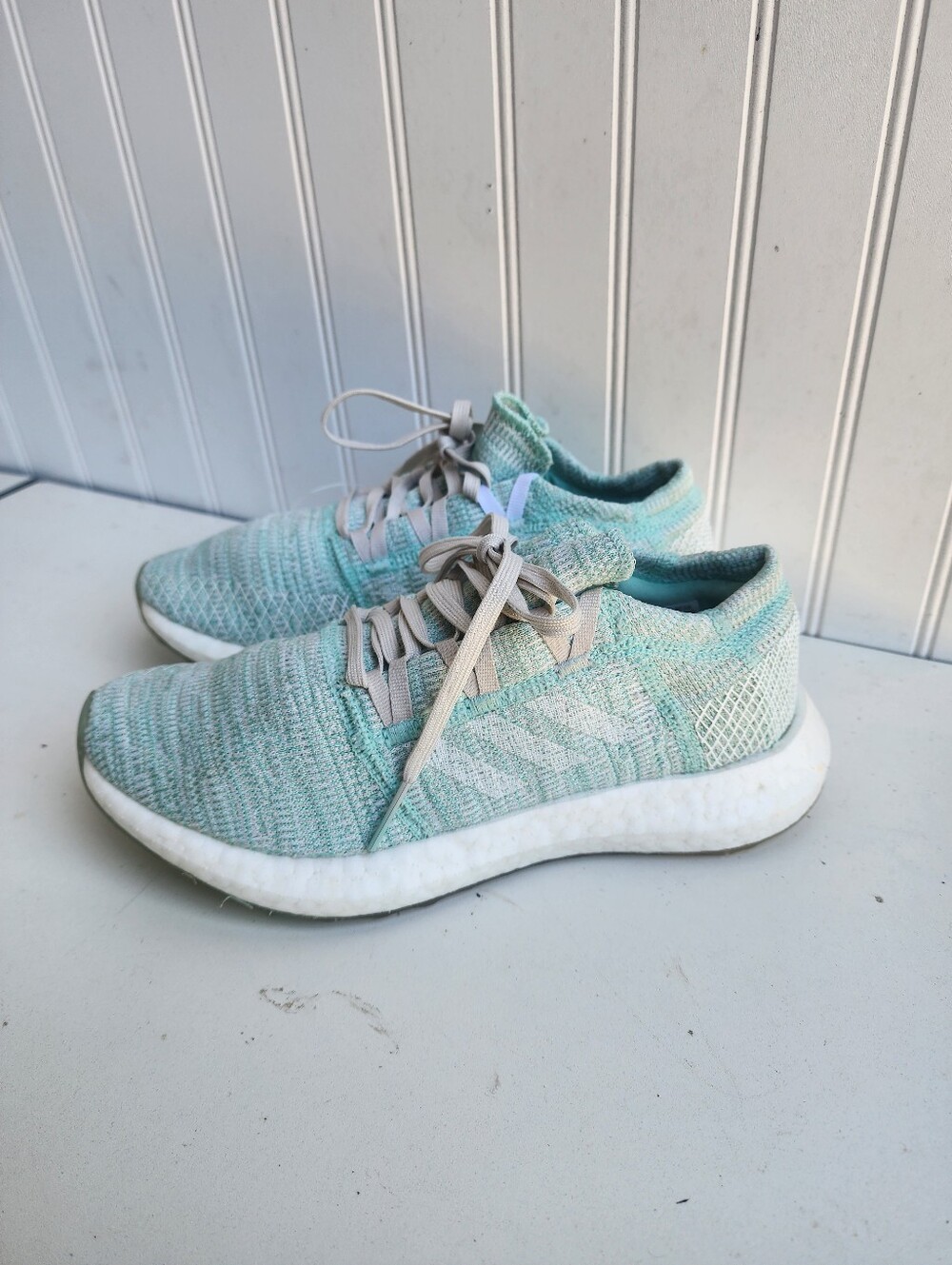 ADIDAS PureBoost GO road Running Shoes Mint Blue fitness sneakers Sz 7